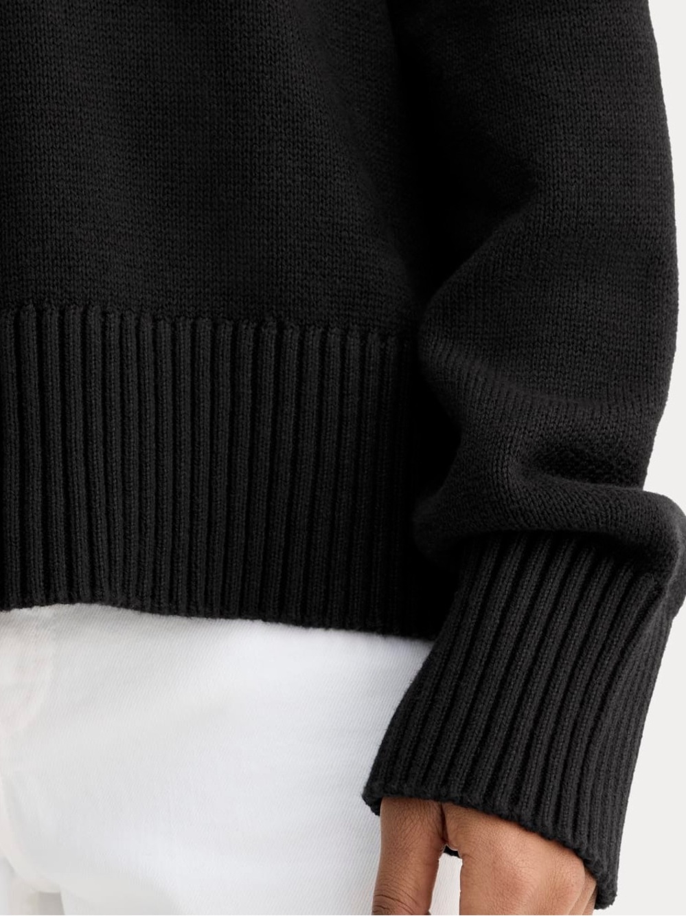 Commense, Black Funnel Neck Women's Sweater, Black, XL - Picture 3 of 8